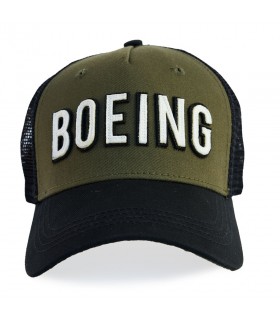 Boeing Mesh Back Cap, Black and Khaki